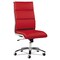 Alera Neratoli Series 17.32 in. to 21.25 in. Seat Height Up to 275 lbs. High-Back Slim Faux Leather Profile Chair - Red Seat/Back, Chrome